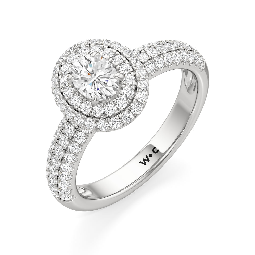 The Ainsley Engagement Ring with Oval Cut Diamond in 14KT Platinum view 3
