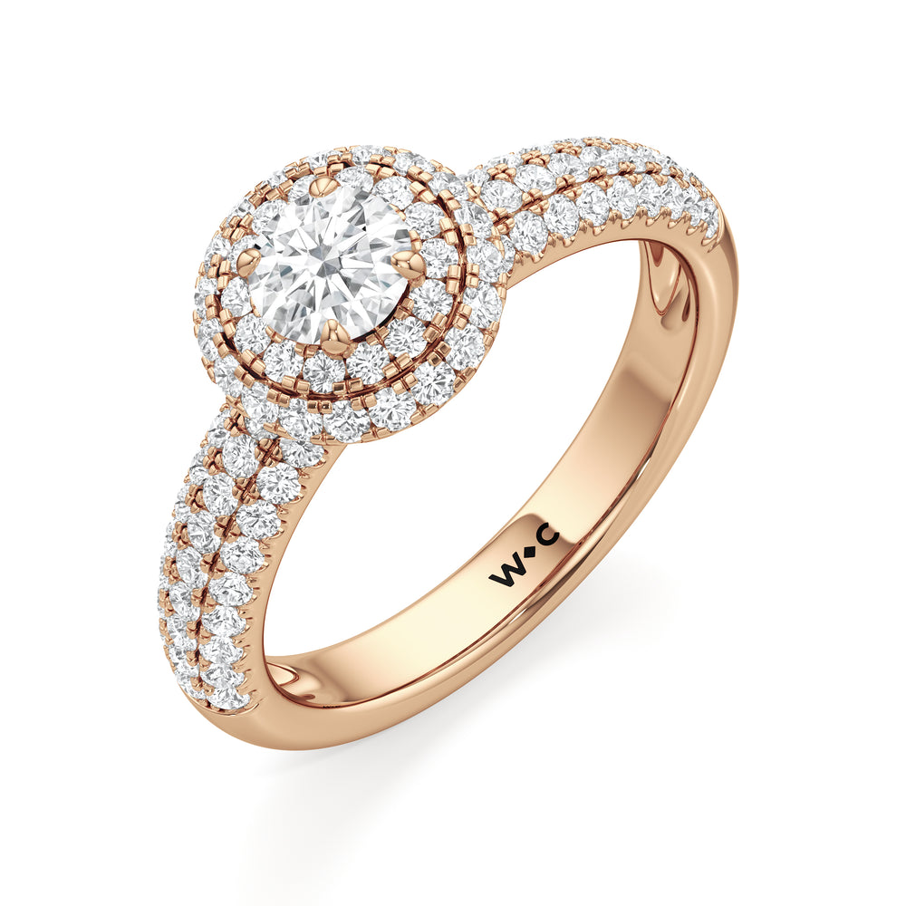 The Ainsley Engagement Ring with Round Cut Diamond in 14KT Rose Gold view 3
