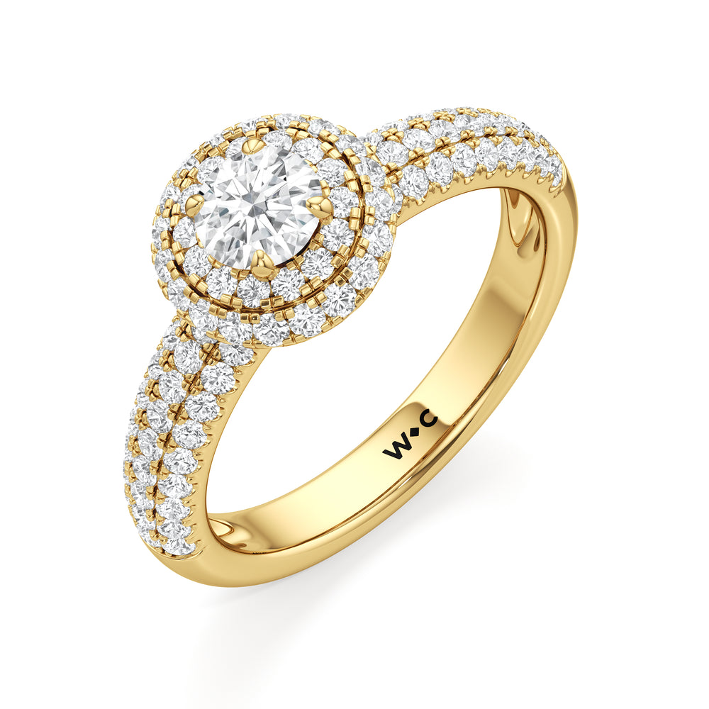The Ainsley Engagement Ring with Round Cut Diamond in 14KT Yellow Gold view 3
