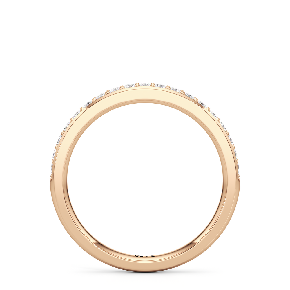 The Elysia Diamond Wedding Band with 18KT Rose Gold Cut Diamond in 14KT Rose Gold view 2
