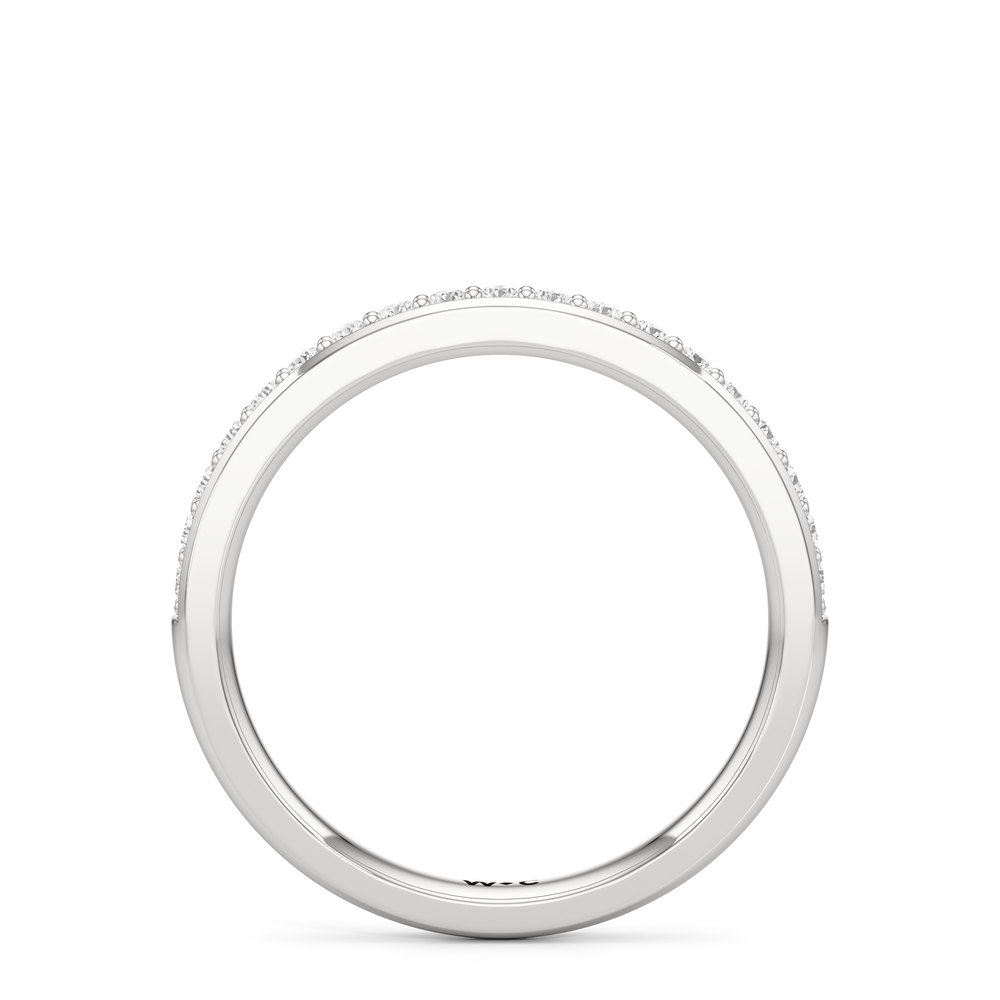 The Elysia Diamond Wedding Band with Platinum Cut Diamond in 14KT Platinum view 2
