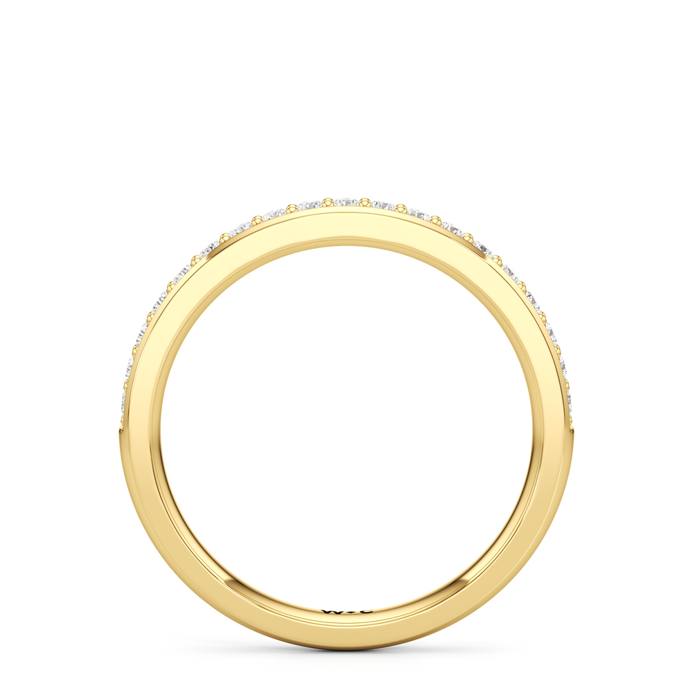 The Elysia Diamond Wedding Band with 18KT Yellow Gold Cut Diamond in 14KT Yellow Gold view 2
