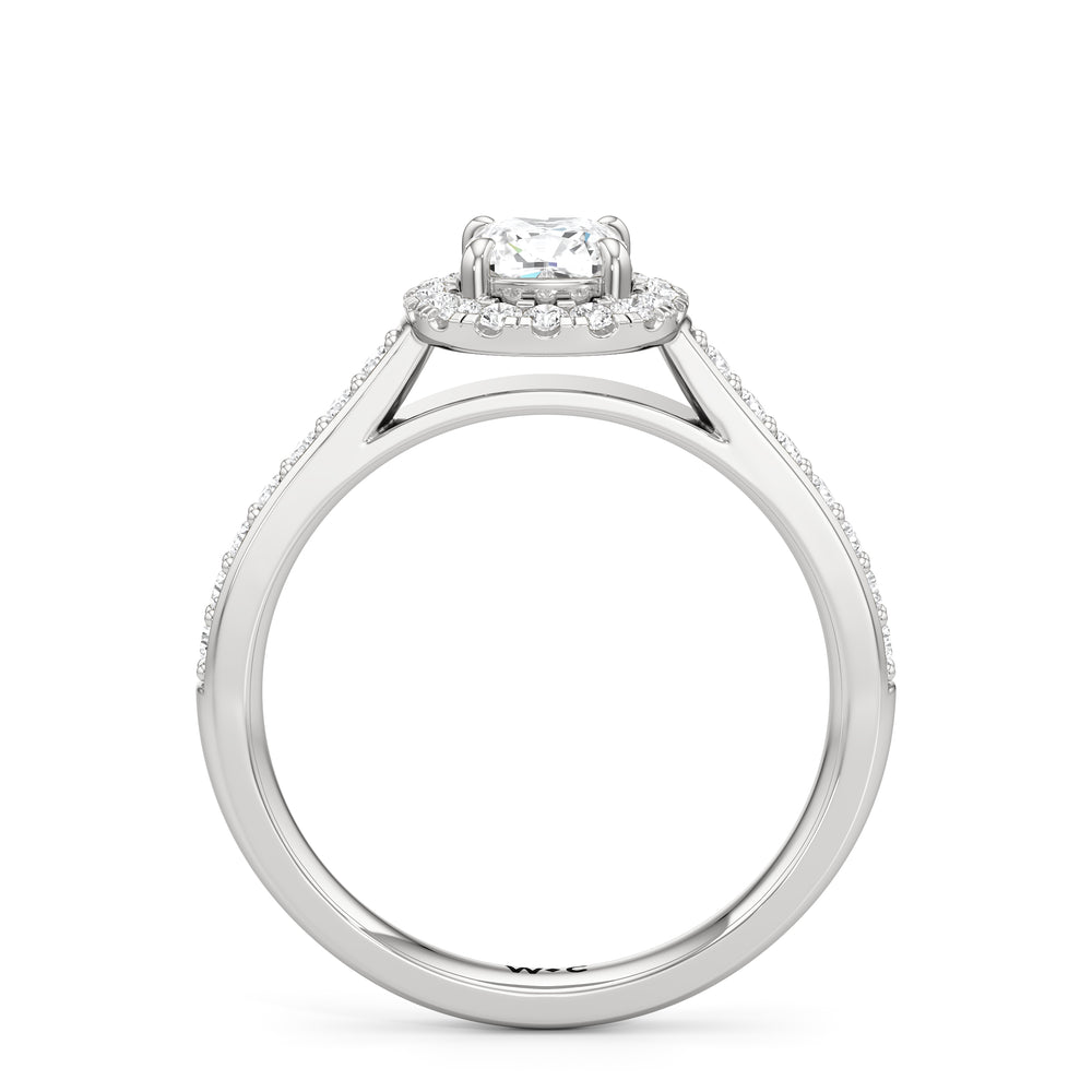 The Elysia Engagement Ring with Cushion Cut Diamond in 14KT Platinum view 2
