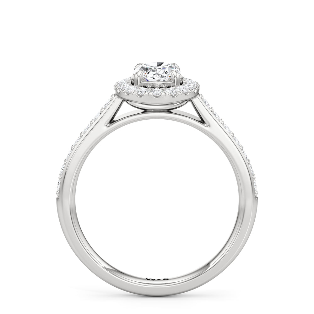 The Elysia Engagement Ring with Oval Cut Diamond in 14KT Platinum view 2

