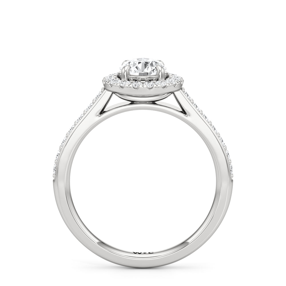 The Elysia Engagement Ring with Round Cut Diamond in 14KT Platinum view 2
