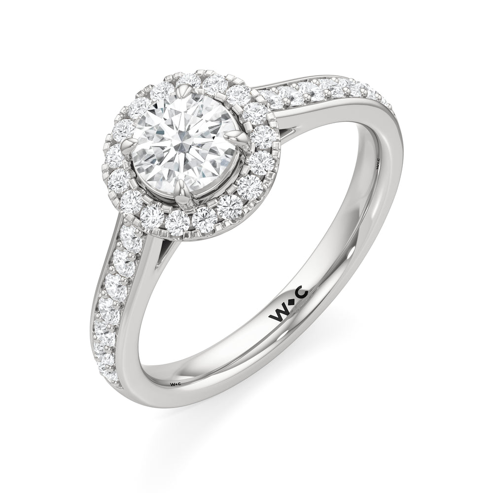 The Elysia Engagement Ring with Round Cut Diamond in 14KT Platinum view 3
