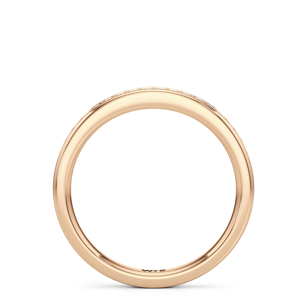 The Josephine Diamond Wedding Band with 18KT Rose Gold Cut Diamond in 14KT Rose Gold view 2
