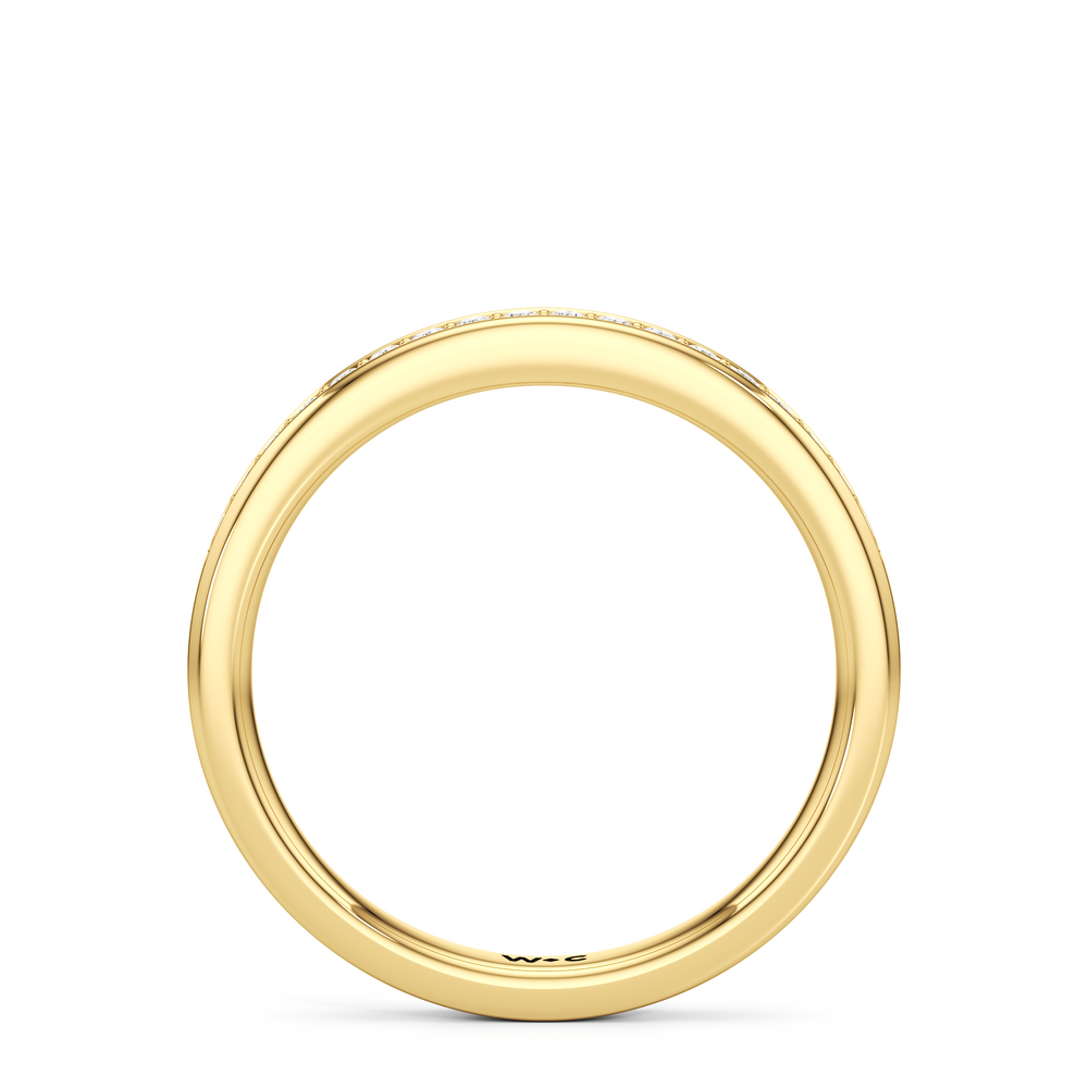 The Josephine Diamond Wedding Band with 18KT Yellow Gold Cut Diamond in 14KT Yellow Gold view 2
