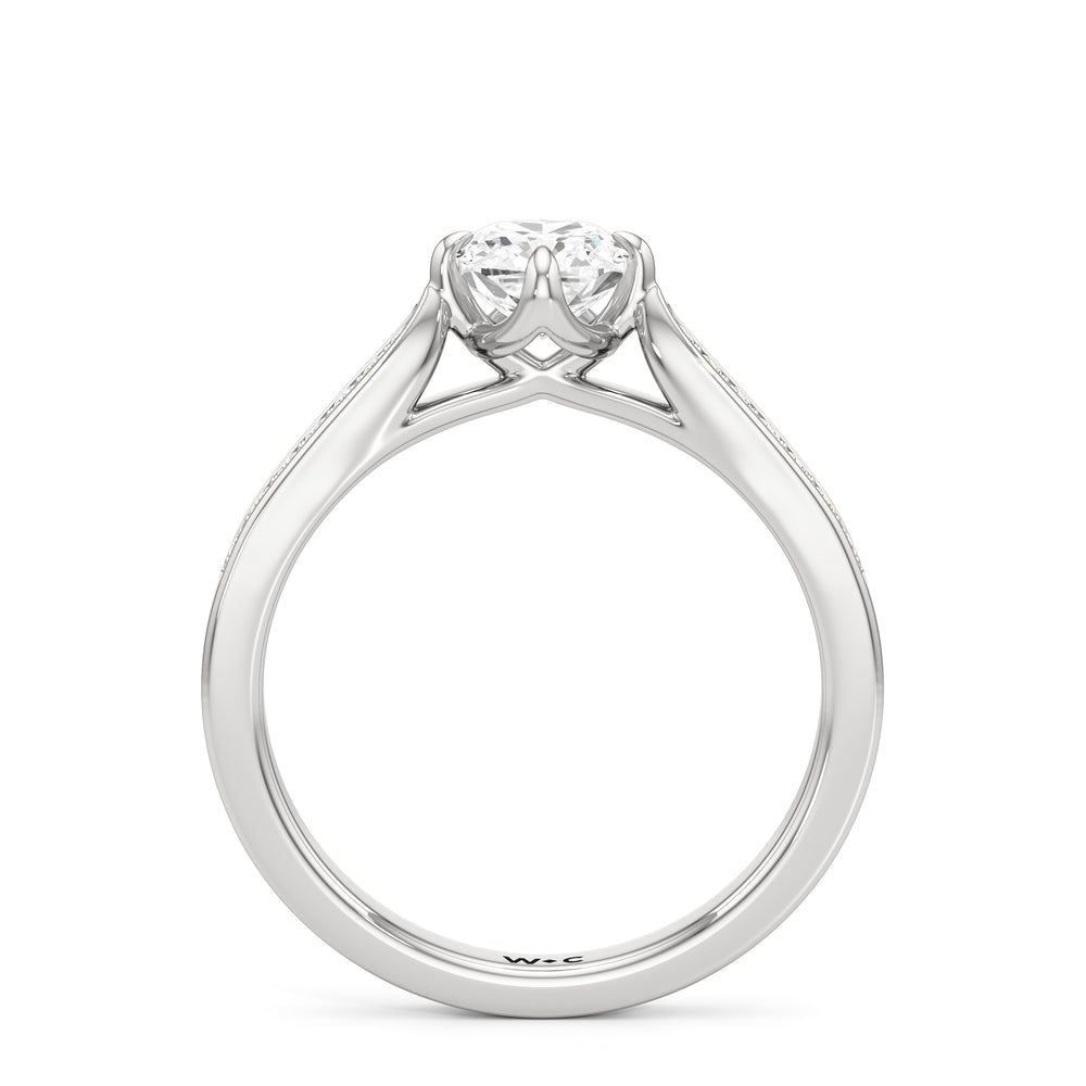 The Josephine Engagement Ring with Cushion Cut Diamond in 14KT Platinum view 2
