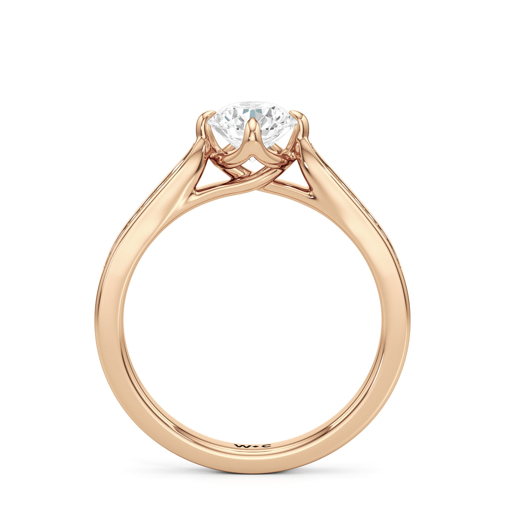 The Josephine Engagement Ring with Round Cut Diamond in 14KT Rose Gold view 2
