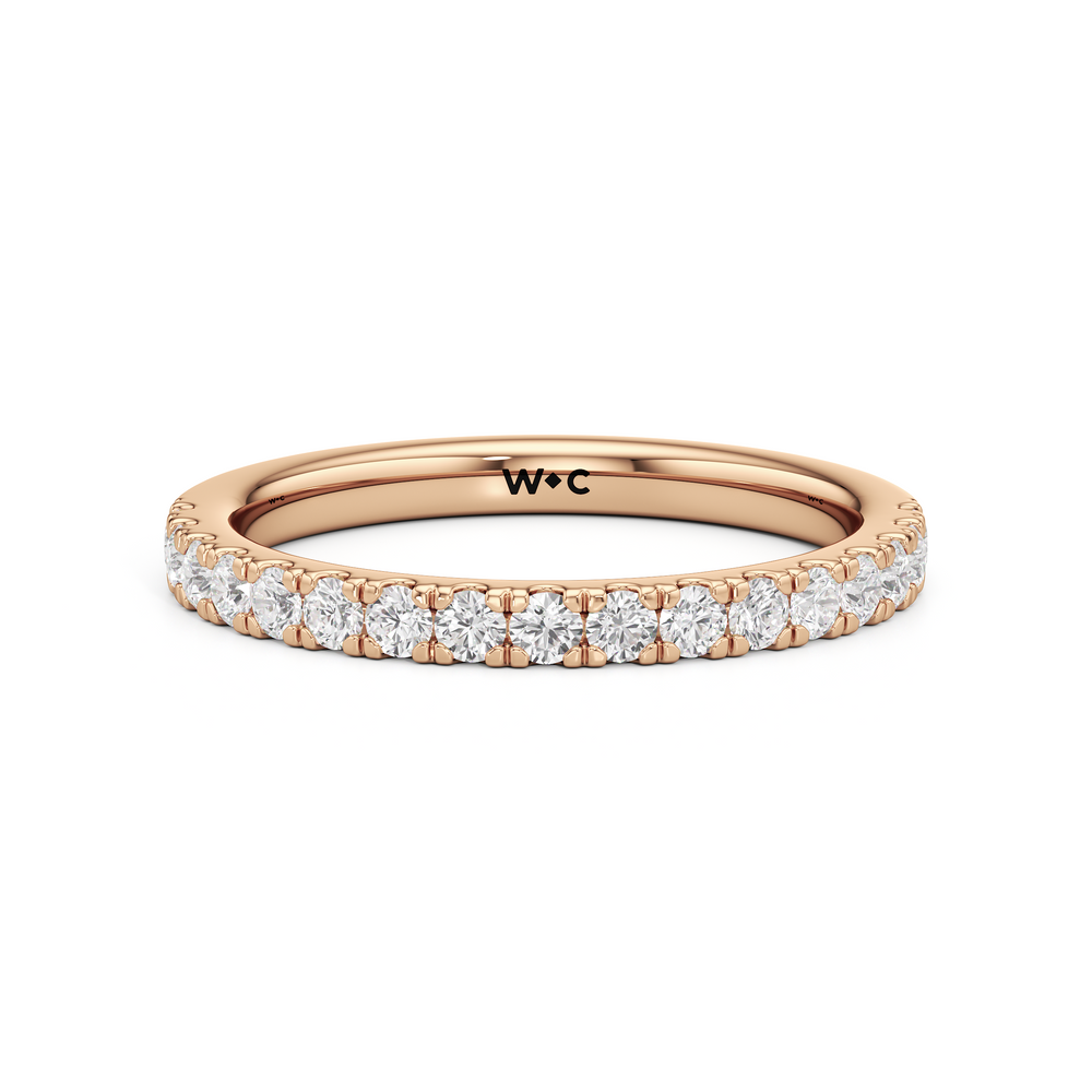 The Eden Diamond Wedding Band with 18KT Rose Gold Cut Diamond in 14KT Rose Gold view 1
