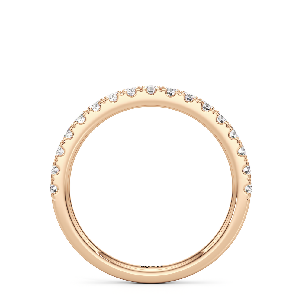 The Eden Diamond Wedding Band with 18KT Rose Gold Cut Diamond in 14KT Rose Gold view 2
