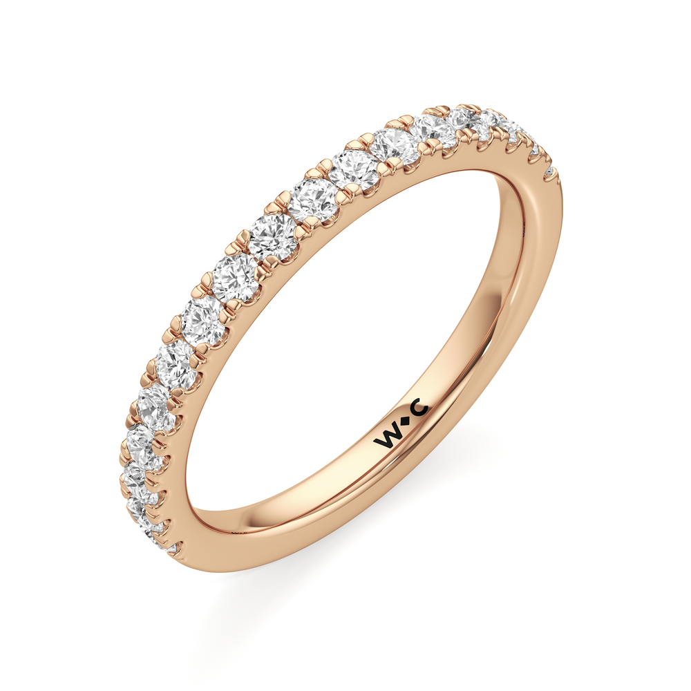 The Eden Diamond Wedding Band with 18KT Rose Gold Cut Diamond in 14KT Rose Gold view 3
