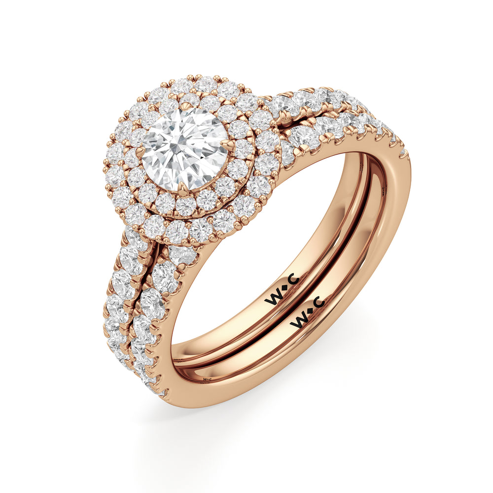 The Eden Diamond Wedding Band with 18KT Rose Gold Cut Diamond in 14KT Rose Gold view 4
