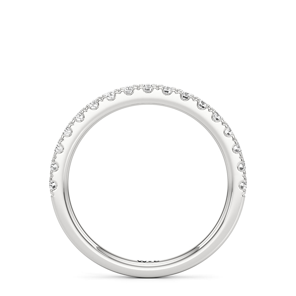The Eden Diamond Wedding Band with Platinum Cut Diamond in 14KT Platinum view 2
