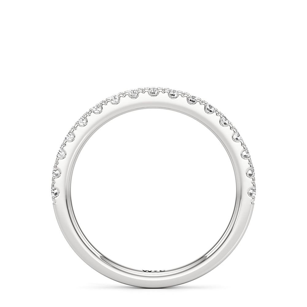 The Eden Diamond Wedding Band with Platinum Cut Diamond in 14KT Platinum view 2
