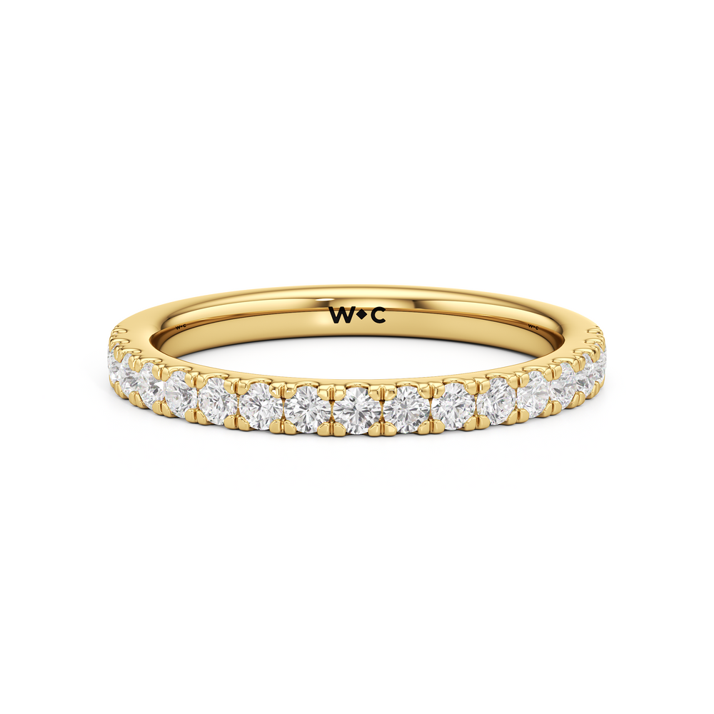 The Eden Diamond Wedding Band with 18KT Yellow Gold Cut Diamond in 14KT Yellow Gold view 1
