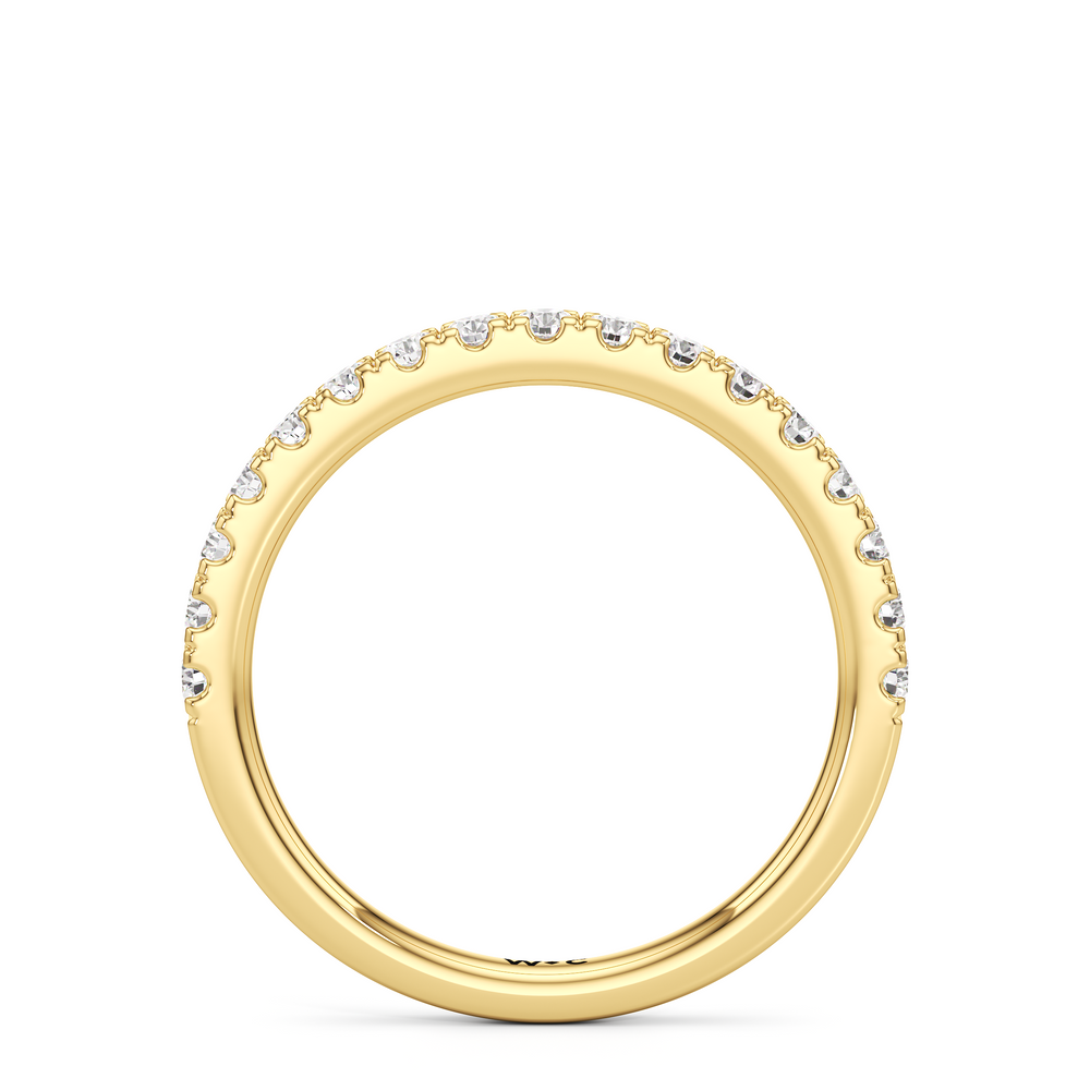 The Eden Diamond Wedding Band with 18KT Yellow Gold Cut Diamond in 14KT Yellow Gold view 2
