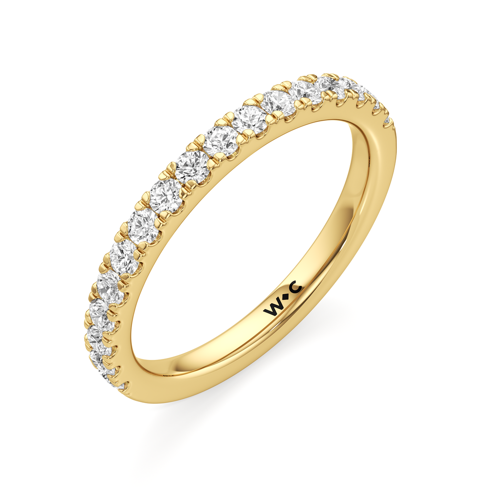 The Eden Diamond Wedding Band with 18KT Yellow Gold Cut Diamond in 14KT Yellow Gold view 3
