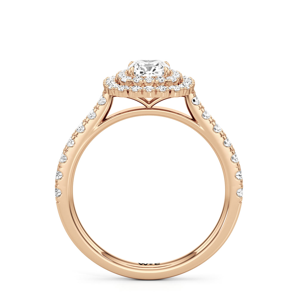 The Eden Engagement Ring with Cushion Cut Diamond in 14KT Rose Gold view 2
