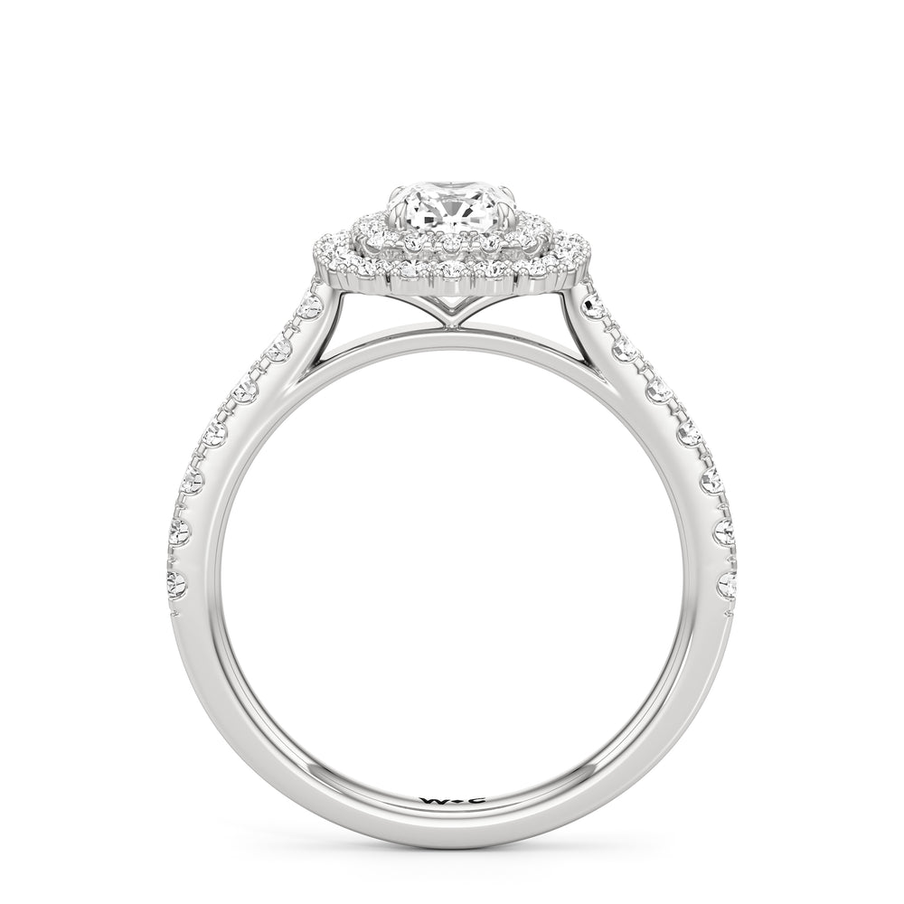 The Eden Engagement Ring with Cushion Cut Diamond in 14KT Platinum view 2
