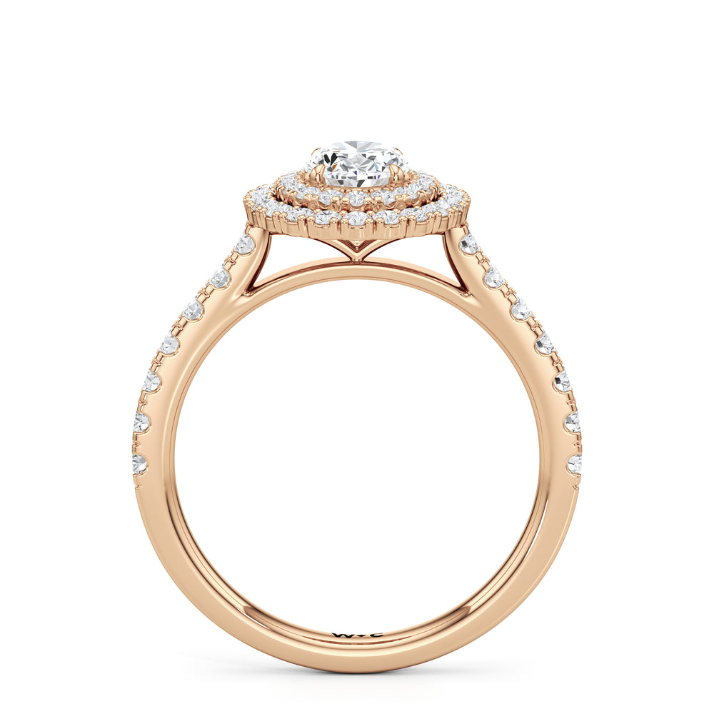 The Eden Engagement Ring with Oval Cut Diamond in 14KT Rose Gold view 2
