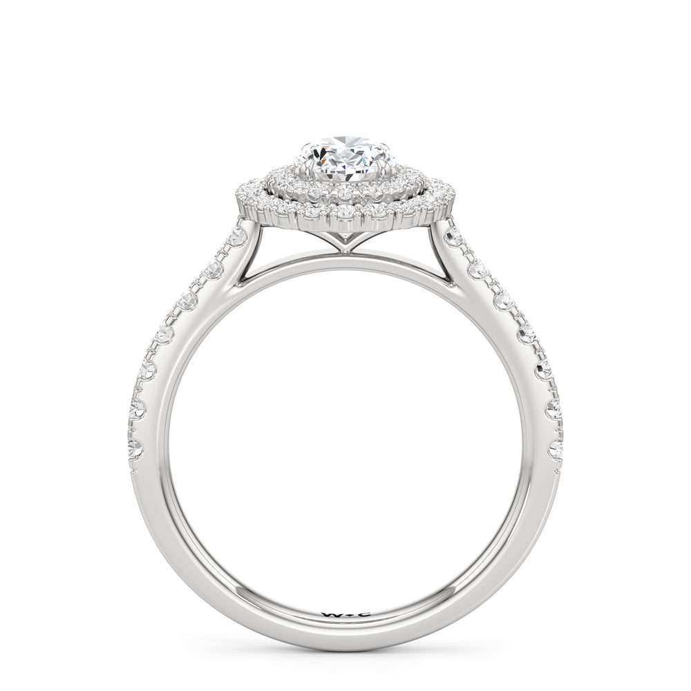 The Eden Engagement Ring with Oval Cut Diamond in 14KT Platinum view 2
