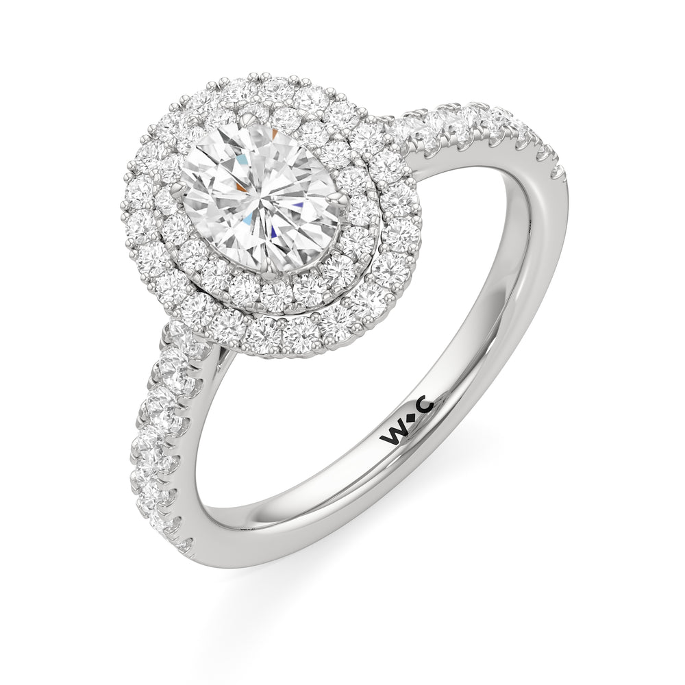 The Eden Engagement Ring with Oval Cut Diamond in 14KT Platinum view 3
