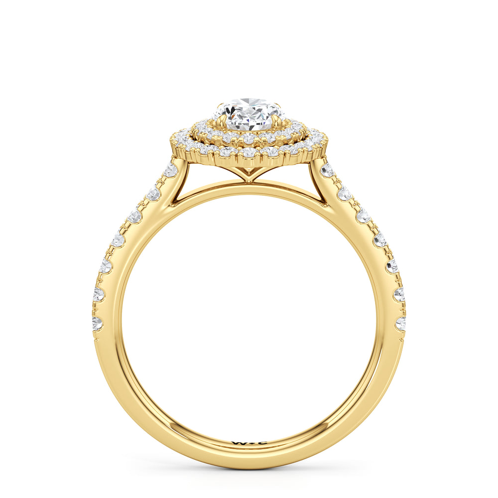 The Eden Engagement Ring with Oval Cut Diamond in 14KT Yellow Gold view 2
