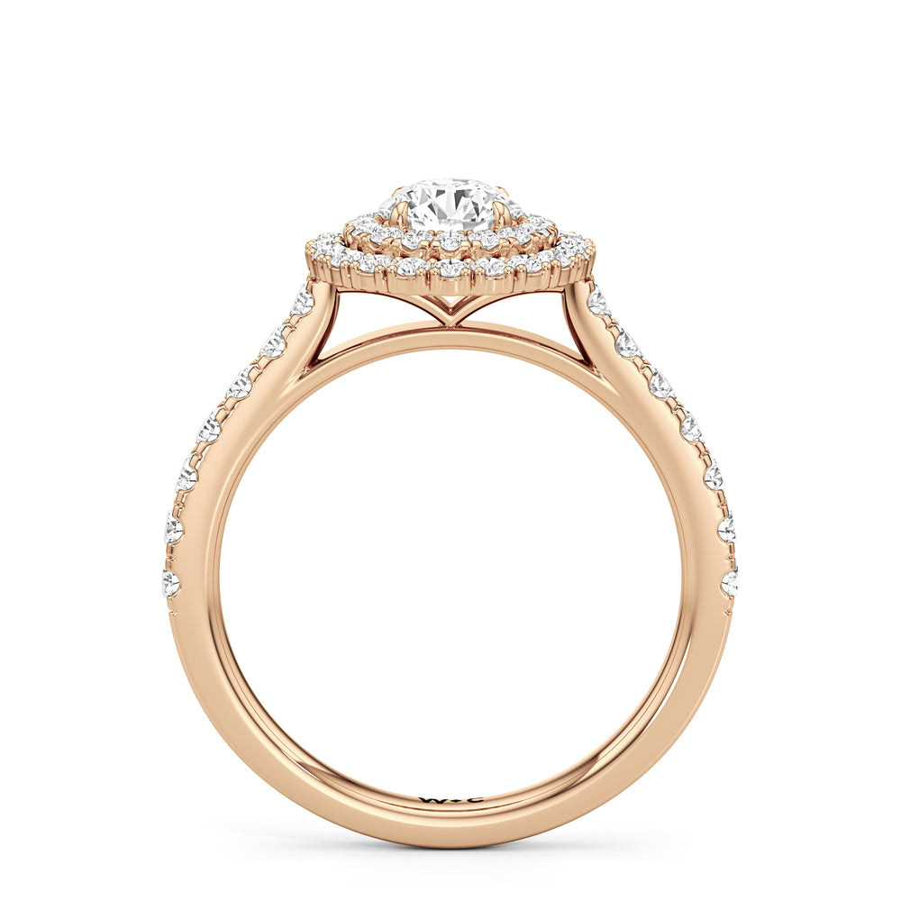 The Eden Engagement Ring with Round Cut Diamond in 14KT Rose Gold view 2
