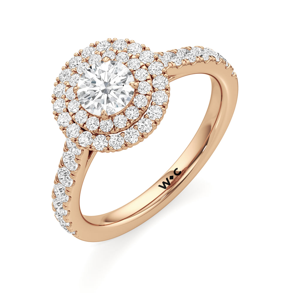 The Eden Engagement Ring with Round Cut Diamond in 14KT Rose Gold view 3
