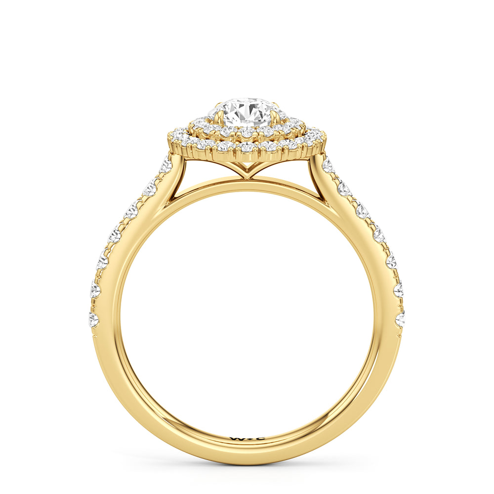 The Eden Engagement Ring with Round Cut Diamond in 14KT Yellow Gold view 2
