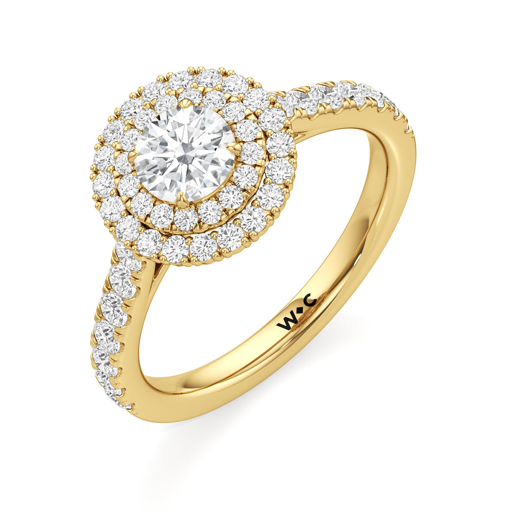 The Eden Engagement Ring with Round Cut Diamond in 14KT Yellow Gold view 3
