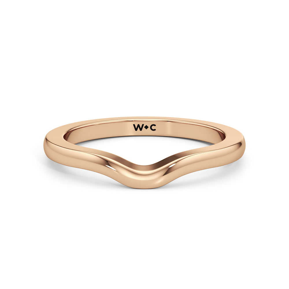 The Poppy Wedding Band with 18KT Rose Gold Cut Diamond in 14KT Rose Gold view 1
