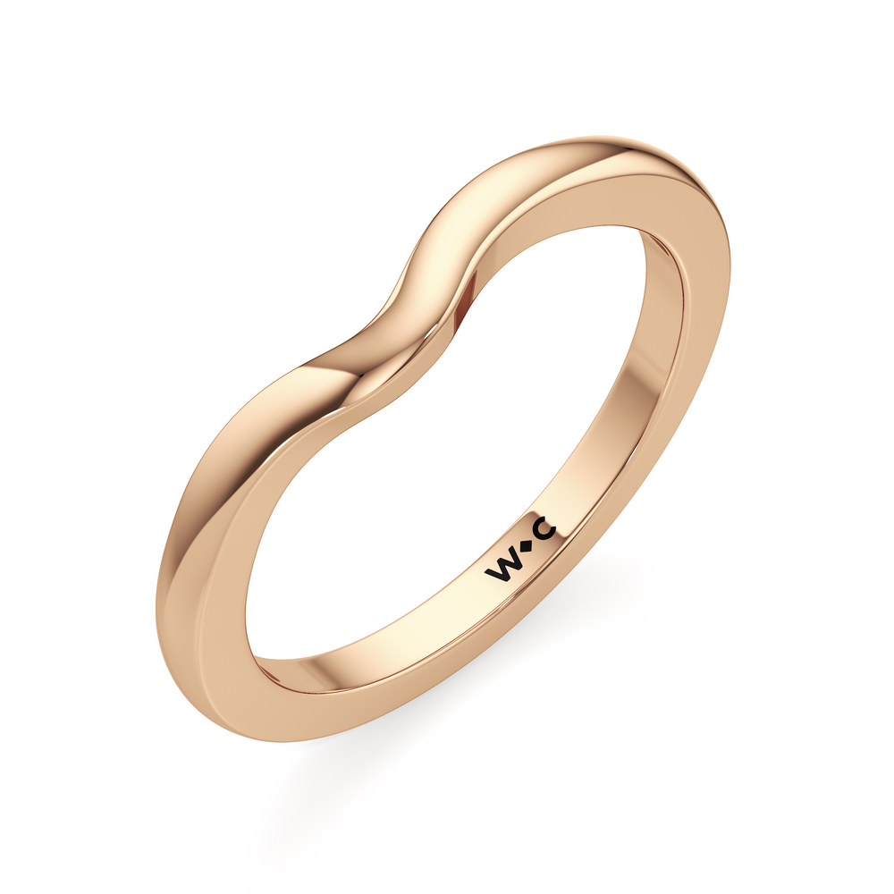 The Poppy Wedding Band with 18KT Rose Gold Cut Diamond in 14KT Rose Gold view 3
