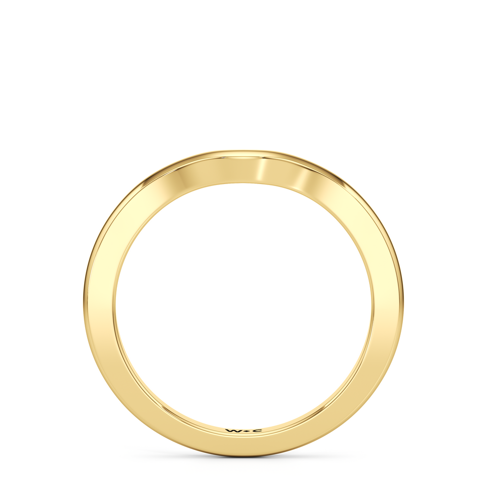 The Poppy Wedding Band with 18KT Yellow Gold Cut Diamond in 14KT Yellow Gold view 2
