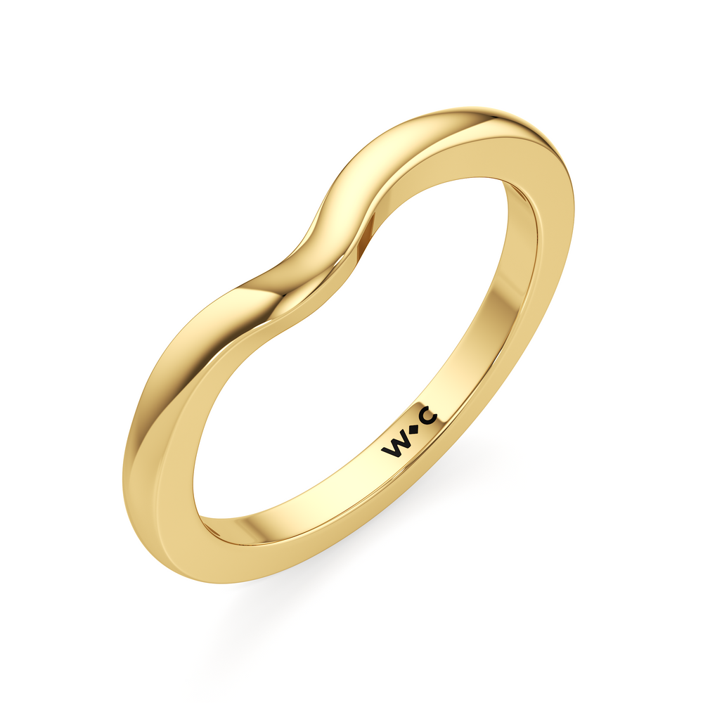 The Poppy Wedding Band with 18KT Yellow Gold Cut Diamond in 14KT Yellow Gold view 3
