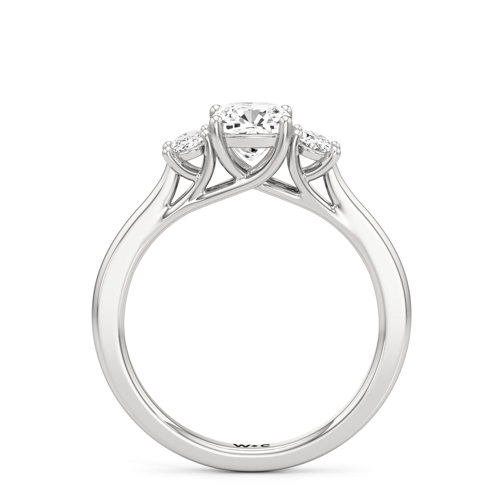 The Poppy Engagement Ring with Cushion Cut Diamond in 14KT Platinum view 2
