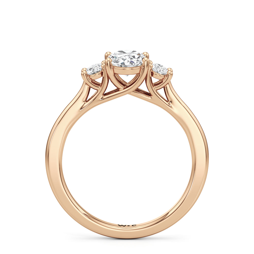 The Poppy Engagement Ring with Oval Cut Diamond in 14KT Rose Gold view 2
