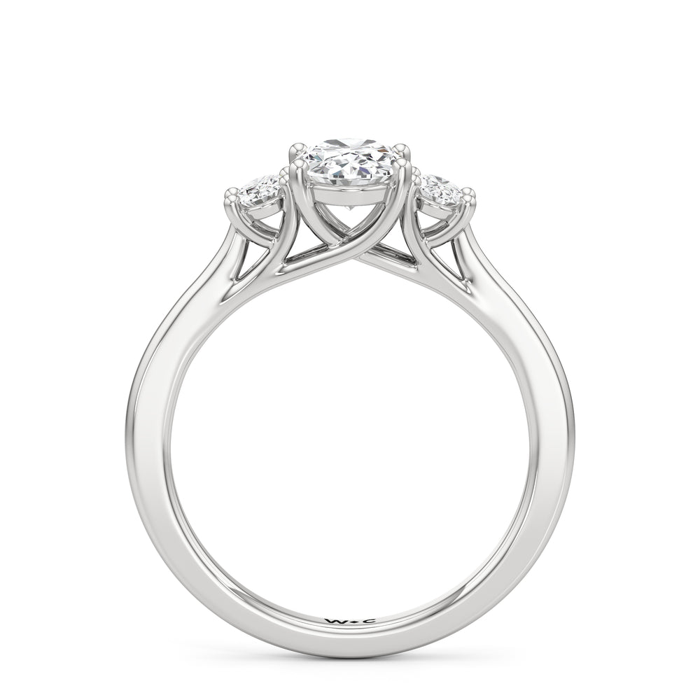 The Poppy Engagement Ring with Oval Cut Diamond in 14KT Platinum view 2
