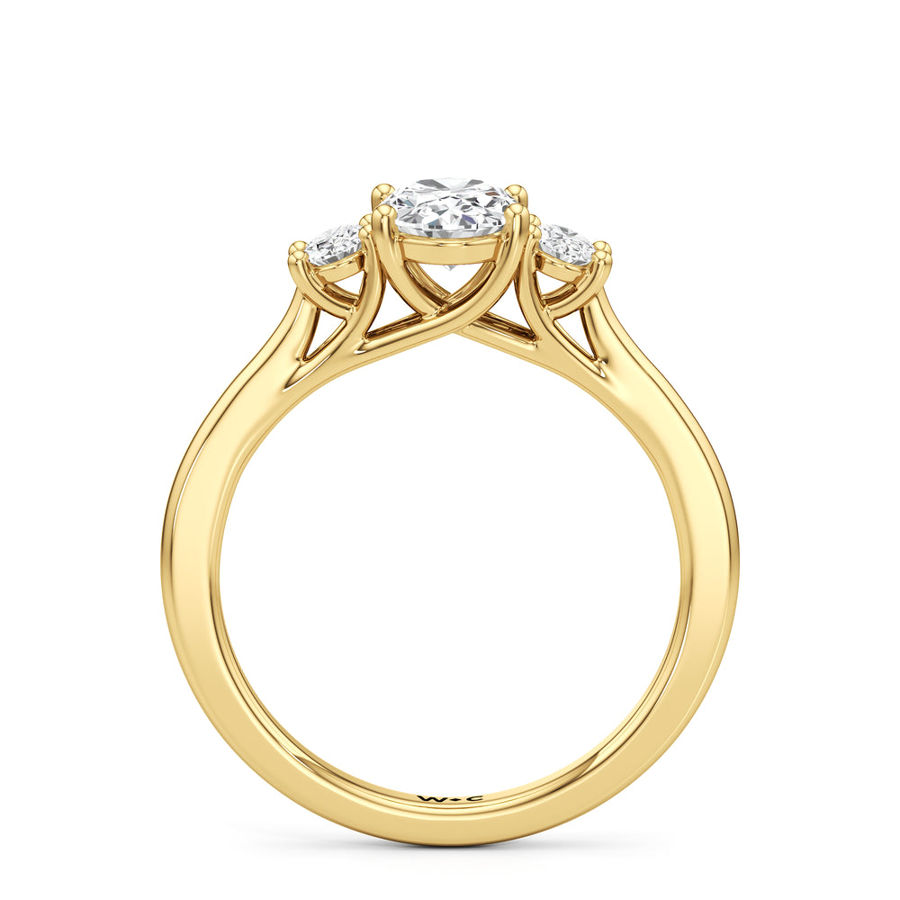 The Poppy Engagement Ring with Oval Cut Diamond in 14KT Yellow Gold view 2
