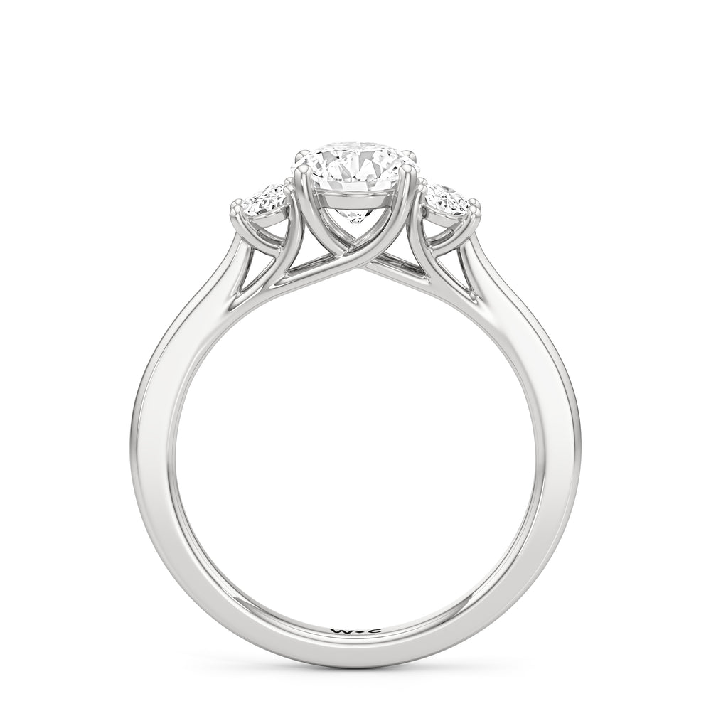 The Poppy Engagement Ring with Round Cut Diamond in 14KT Platinum view 2

