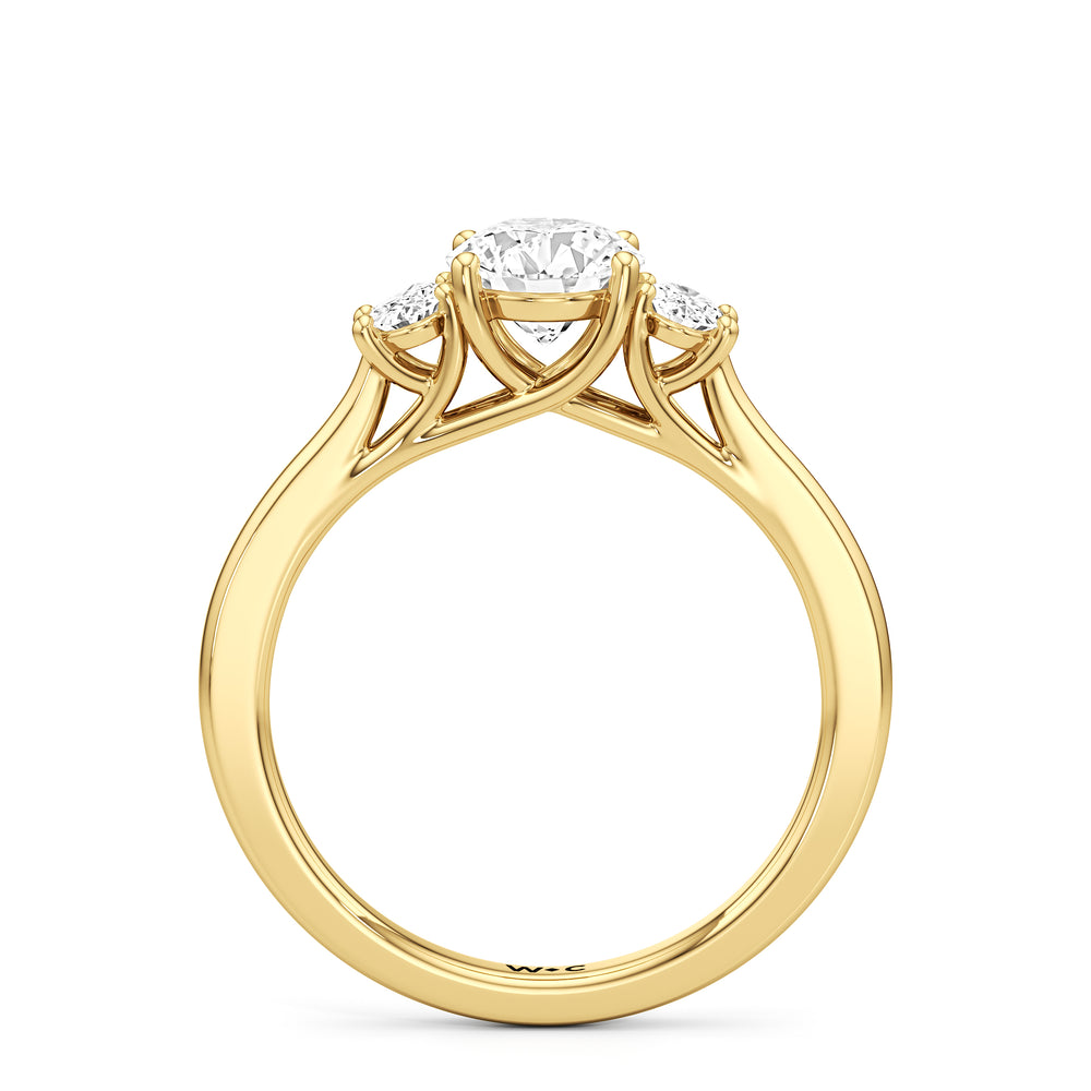 The Poppy Engagement Ring with Round Cut Diamond in 14KT Yellow Gold view 2
