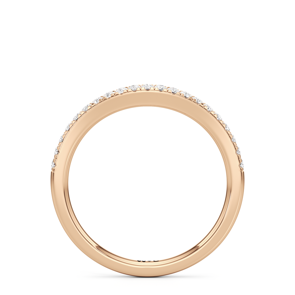 The Angelina Diamond Wedding Band with 18KT Rose Gold Cut Diamond in 14KT Rose Gold view 2
