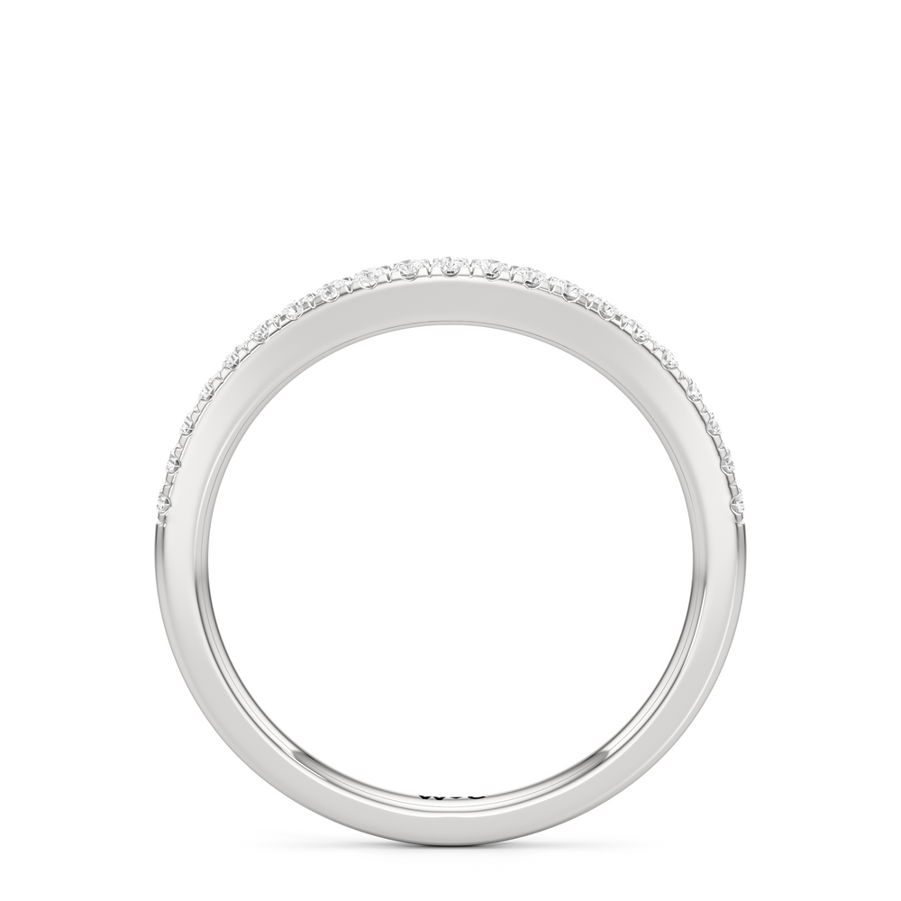 The Angelina Diamond Wedding Band with Platinum Cut Diamond in 14KT Platinum view 2
