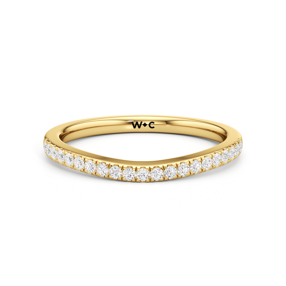 The Angelina Diamond Wedding Band with 18KT Yellow Gold Cut Diamond in 14KT Yellow Gold view 1
