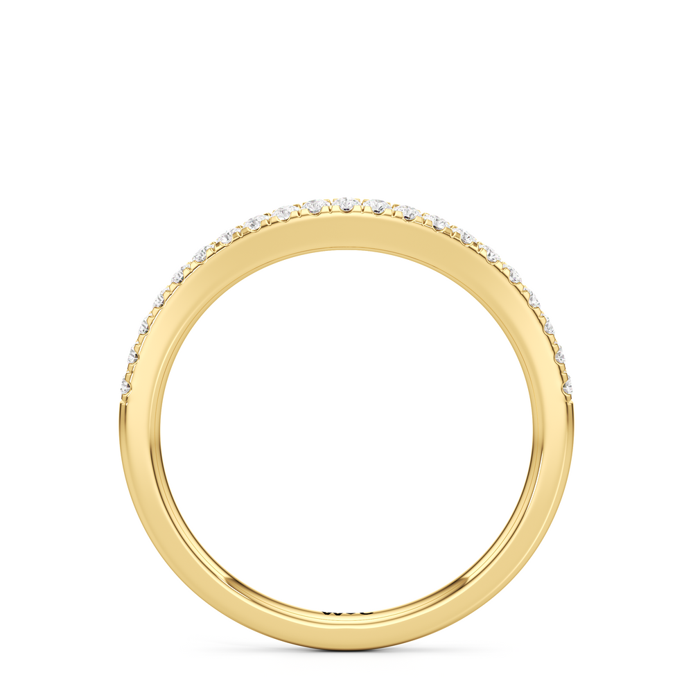 The Angelina Diamond Wedding Band with 18KT Yellow Gold Cut Diamond in 14KT Yellow Gold view 2
