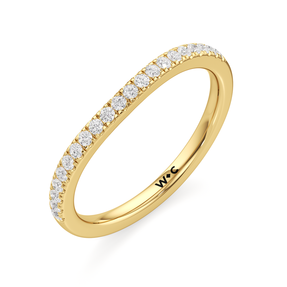 The Angelina Diamond Wedding Band with 18KT Yellow Gold Cut Diamond in 14KT Yellow Gold view 3
