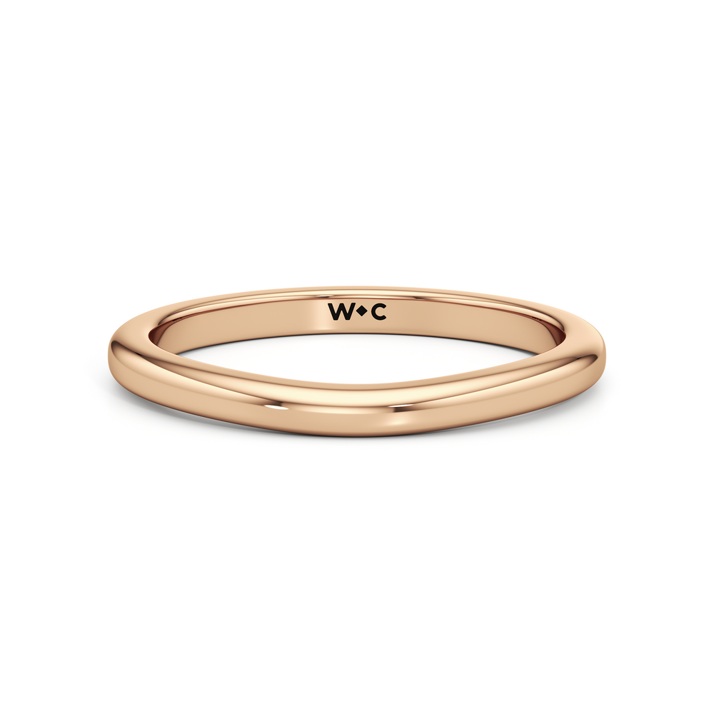 The Jacqueline Wedding Band with 18KT Rose Gold Cut Diamond in 14KT Rose Gold view 1
