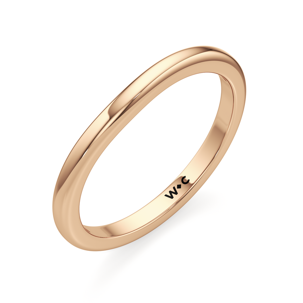 The Jacqueline Wedding Band with 18KT Rose Gold Cut Diamond in 14KT Rose Gold view 3
